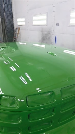 swather hood repaired and resprayed #painting #agriculture