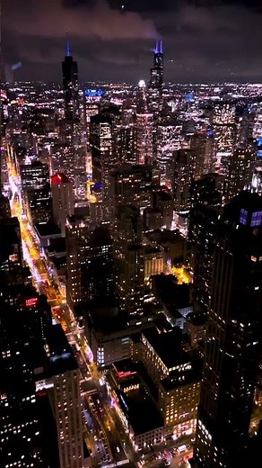 Chicago skyline at night - view from 360 CHICAGO #shorts