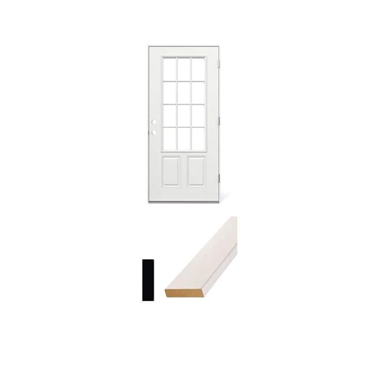 36 in. x 80 in. Steel Outswing Door and 5/8 in. x 2-1/2 in. x 83-5/8 in. MDF Casing (3-Piece) Bundle - The Home Depot