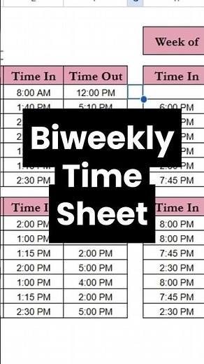 Biweekly Time Sheet, Work Hours Tracker, Overtime Calculator & Time Log Employee Mgmt Google Sheet