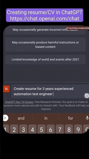 Using ChatGPT to create a professional resume | CV generated from #chatgpt