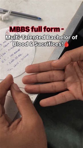 S.R.⚕️ on Instagram: "MBBS (Multi-Talented Bachelor of Blood & Sacrifices!🩸) . . . . . #medicos #medicalstudents #neet #viralreels #trendingreels"