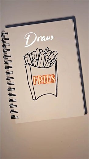 Let's Draw 'Fries' 🍟 Super easy!! #art #artinstruction #drawingideas #shorts