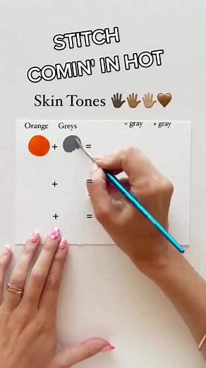 Mixing Dark Skin Tones from Orange: Color Theory Art Tips