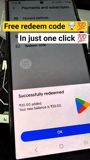 FREE REDEEM CODE💯 | FREE REDEEM CODE APP 🥶| FREE GOOGLE PLAY REDEEM CODE | REDEEM CODE#shorts