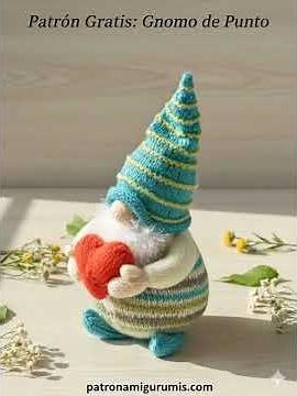 Patrón Gratuito de Gnomo Amigurumi #amigurumis #patrongratuito #hechoamano #crochet #gnomo