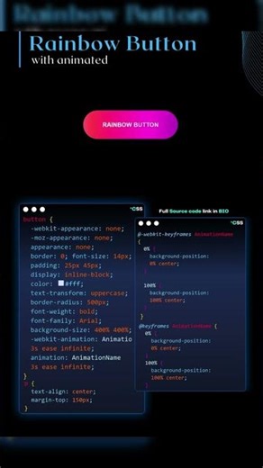 🌈 Animated Rainbow Button with Tailwind CSS! ✨🎨||#shorts #cssanimation #tailwindcss #csslibrary #web