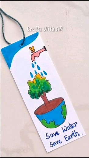 Bookmark card making Environment Day card #Earth #WorldEnvironmentDay #satisfying #shorts