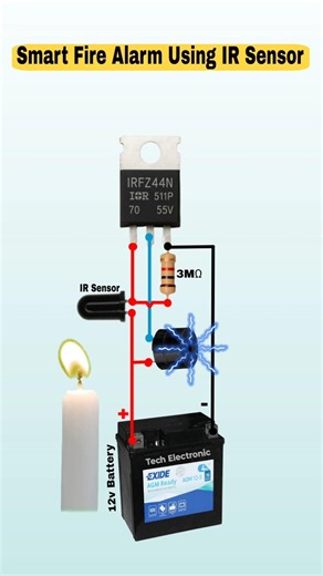 DIY Fire Detector Project for Students 💡 #Robotics #shortsfeed #accircuits #electrical