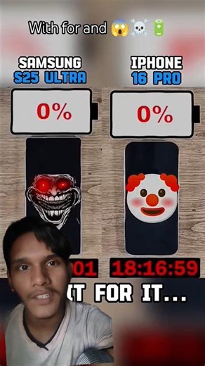 SAMSUNG S25 ULTRA VS iPHONE 16 PRO BATTERY TEST!! #shoers #viral