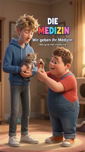 Die Katze ist verletzt 🐱💔 | Easy German A1/A2 | Learn German with a Story #Shorts