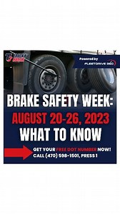 During Brake Safety Week, the main focus is on checking the brake...