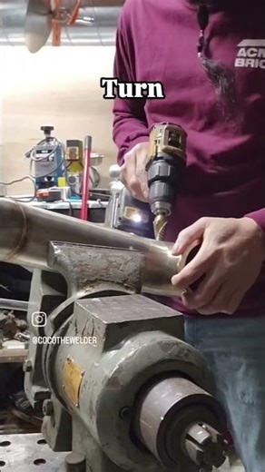 Drilling holes for 02 sensor bung #cocothewelder #cococustoms #405phorari #fblifestyle #carproject