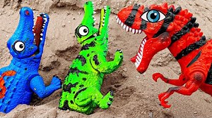 Dinosaur T Rex assembled a crocodile's tail | Kids Toy TV
