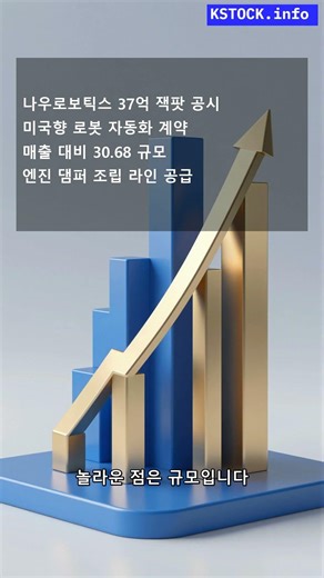 나우로보틱스, 미국 시장 뚫었다! 매출 30% 규모 로봇 공급계약 체결 🚀