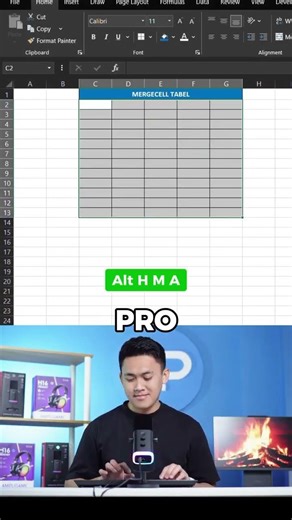 Cara INSTAN mergecell kolom di Excel #shorts #tipsexcel #tutorial