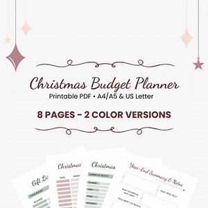 Christmas Budget Planner Printable | Holiday Spending Tracker, Gift List, Expense & Meal Planner | PDF A4/A5   US Letter Festive Red, Green - Etsy