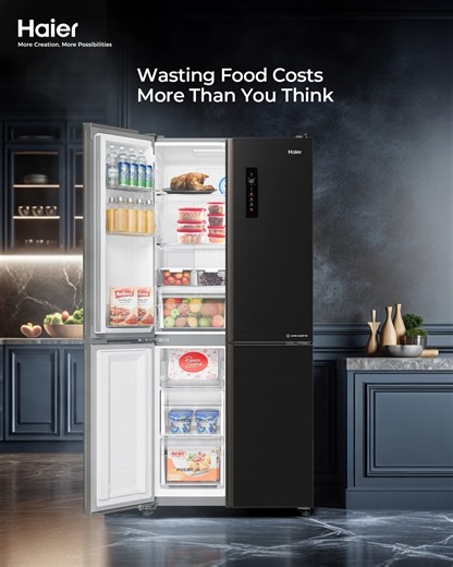 1.4M views · 4.8K reactions | On this International Food Day, let’s make every meal count. With Haier No Frost IoT Refrigerator, preserve freshness, cut down on waste, and make sustainable choices for your family and the planet. #Haier #MoreCreation #MorePossibilities #NoFrostIoTRefrigerator #NoFrostNoWorries #InternationalFoodDay | Haier | Facebook