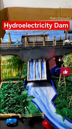 Hydroelectricity dam model for science exhibition #shortsfeed Nakul Sahu Art