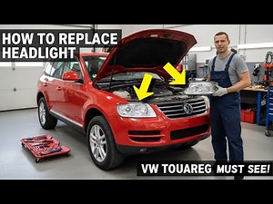 How to Replace Headlight on VW Touareg. Headlight Removal Replacement