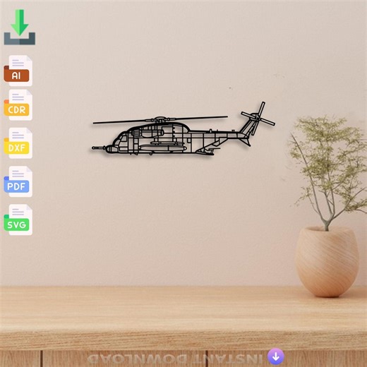 Sikorsky MH-53M Pave Low Helicopter Vector Art (svg, Dxf, Ai, Pdf, Eps) - Etsy Australia