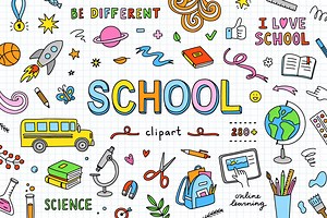 School Clipart, an Education Illustration by Redchocolate