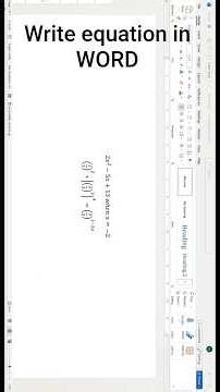 Learn how to write equations in MS WORD#public#shorts#msword#education#learning