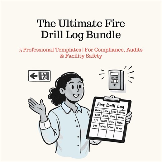 Fire Drill Log Bundle - 5 Safety Templates - Corrective Action Report - Evaluation Checklist - Google Docs and PDF - Etsy