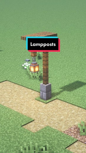 3 Lamppost designs. #minecraft #minecraftbuilding #building #minecrafttutorial #satisfying #small #mine #tutorial #lamp #simple #smp #craft #fypage