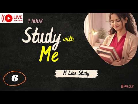 🔴 1 Hour Study With Me LIVE | Real Time | No Background Music | Pure Focus