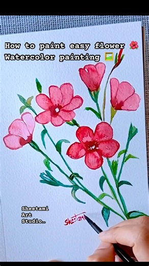 How to paint easy flower watercolor painting #art #trending #drawing #viralvideo #shortvideo #artist