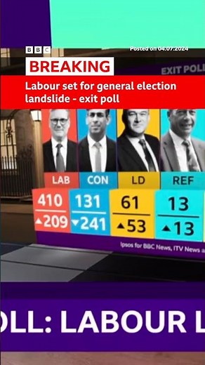 Labour set for landslide UK election victory, according to exit poll for BBC, ITV and Sky #BBCNews