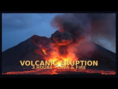 Volcanic Eruption 🌋 3 Hours of Lava & Fire | Cinematic Nature Ambience (4K Loop)