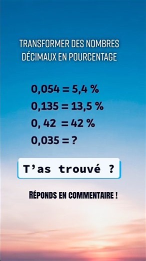 Comment transformer un nombre décimal en pourcentage? #maths #decimals #pourcentages