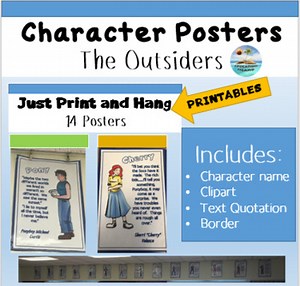 "The Outsiders" 14 Character Posters - Print and Hang!
