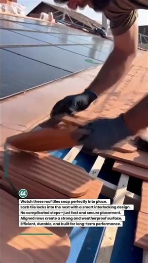 Smart Roof Tile Interlocking System Installation! #roofing #construction #tools