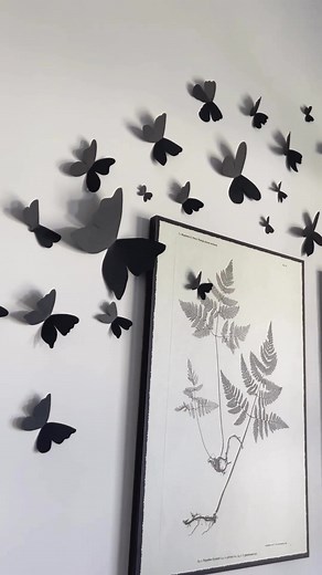Wanna add some whimsy this year? Try black butterflies! Just use black card stock and cut butterfly shapes out and use sticky tack for the #whimsigoth Halloween vibe 🖤🖤🖤