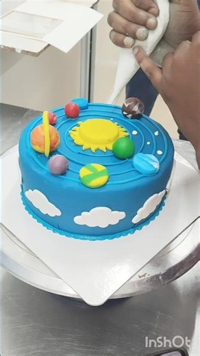 Beautiful 🌑🌑 solar system cake design # Birthday cake decorating # Vairal trending short feed video