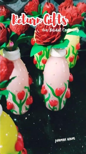 Beautiful Glass Bottle Tulip Vase 🌷 | Bridal Return Gift Ideas 💝 #Shorts #returngifts #diygifts