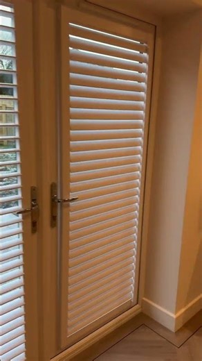 “come check this” before & after of having ‘Perfect fit Shutter Blinds’ on our new windows, doors