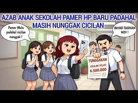 AZAB ANAK SEKOLAH SUKA PAMER HP BARU PADAHAL MASIH NUNGGAK CICILAN | ANIMASI AZAB