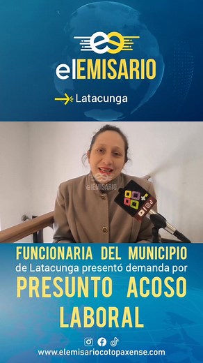 64K views · 534 reactions |  #Atencion #Latacunga | Tras considerar fuera de lo normal y de lo legal varios actos dentro del Municipio de Latacunga, una funcionaria decidió presentar una demanda por presunto acoso laboral ante el Ministerio de Trabajo. Fabricio Tinajero | El Emisario | Facebook