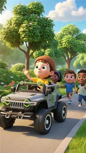 Babblu driving car with his friend