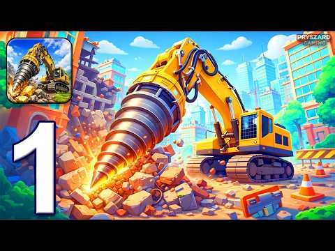 Mine Rider Destruction Sim - Gameplay Walkthrough Part 1 - Dozer City Demolition (iOS, Android)