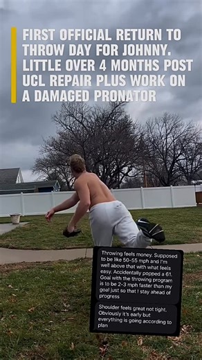 DAC Training Productions on Instagram: "Cheers to another returning. Official return to throw program started this week. Now the fun begins @johnny_ray13 —————— I should mention we aren’t doing his throwing. But happy to have him back here. On and up. Throws above from late last week. —————— #training #rehab #tjrehab #armrehab #elbowrehab #physicalrehab #rehabilitation #injury #injuries #athlete #athletes #strengthtraining #gainz #strength #health #fitness #strong #armcare #armhealth #pitchertra