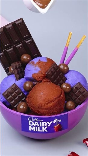 Ultimate Purple Cadbury Dessert Bowl Hack 🍦✨ #icecream #asmr #shorts #cake