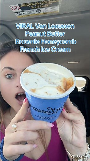 VIRAL Van Leeuwen Peanut Butter Brownie Honeycomb French Ice Cream 🥜🤎🍨💙#vanleeuwen #icecream
