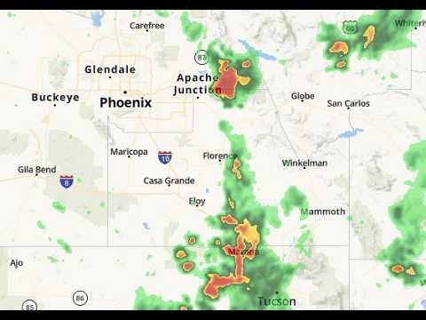 Monsoon storms pushing through the Valley Sunday
