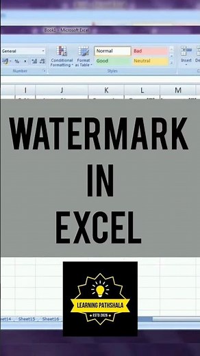 How to insert watermark in excel #excel #AdvanceExcel #shorts
