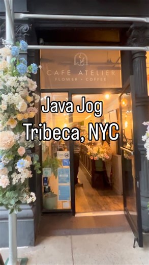 Java Jogger on Instagram: "Java Jog 144: Ventured down to Tribeca and checked out @_cafe_atelier - the burst of flowers and colors was absolutely something! 💐 🌸🌻 Can’t imagine a more vibrant and welcoming spot on an early morning. Felt so lucky to have the place to myself for a bit! #JavaJog #AtelierNYC #Tribeca #FlowerCafe #ColorfulVibes #NYCcoffee #HiddenGem #CoffeeSpot #NYC #CafeGoals #coffee #running"